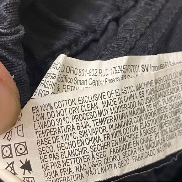 Forever 21 black 100% cotton Cargo carpenter wide Pants pull on Y2K grunge S - Picture 8 of 11